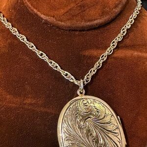 Vintage large locket necklace